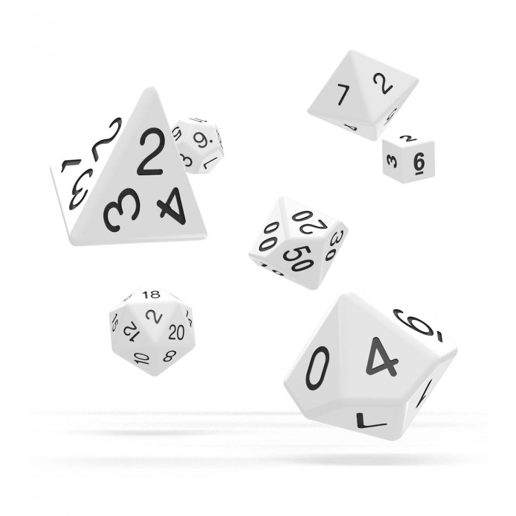 Oakie Doakie Dice dés RPG-Set Solid - Blanc (7)