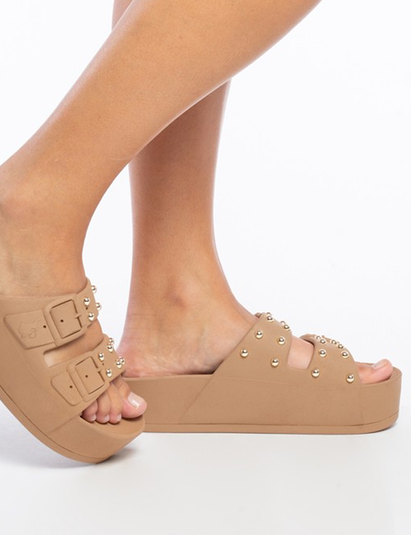 CACATOES SANDALES COMPENSÉES FEMME SPIKES CAIPIRINHA  CAMEL