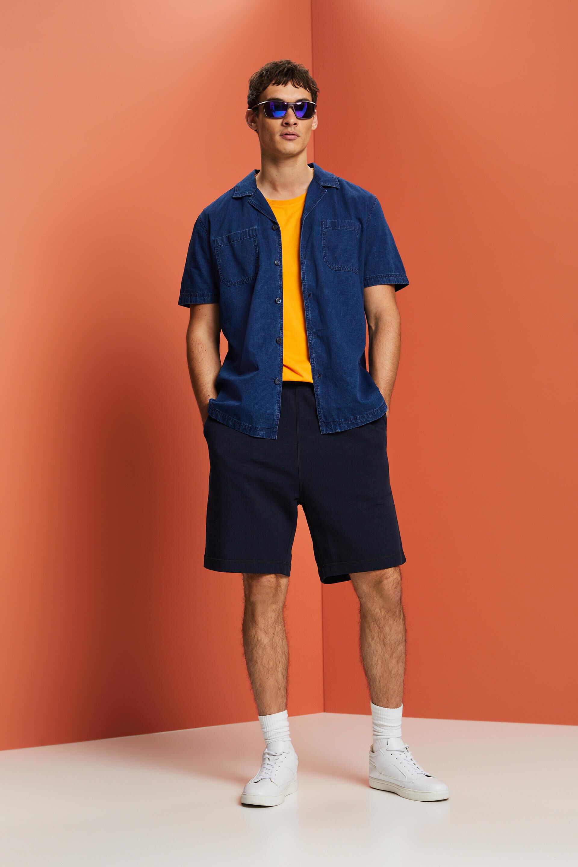 Chemise à manches courtes en jean, 100 % coton