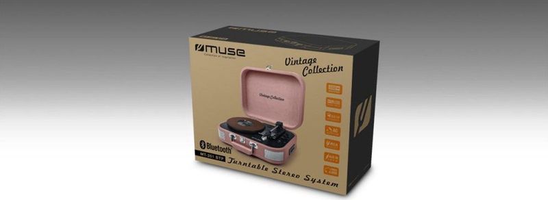 Muse MT-201BTP - Bluetooth Kofferplatenspeler - Roze - Met Encoding-Functie