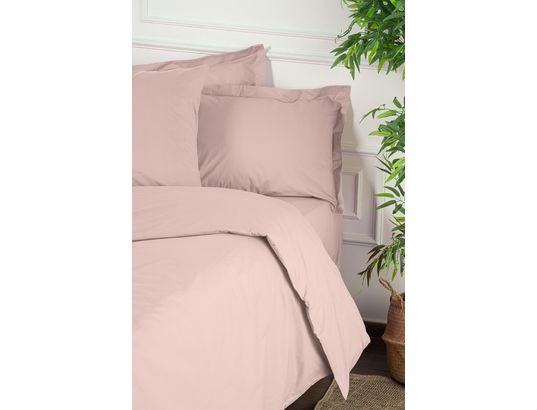 CONCEPT1 - Parure de lit housse de couette Acton 240x220cm + 2 taies 60x60 rose poudre
