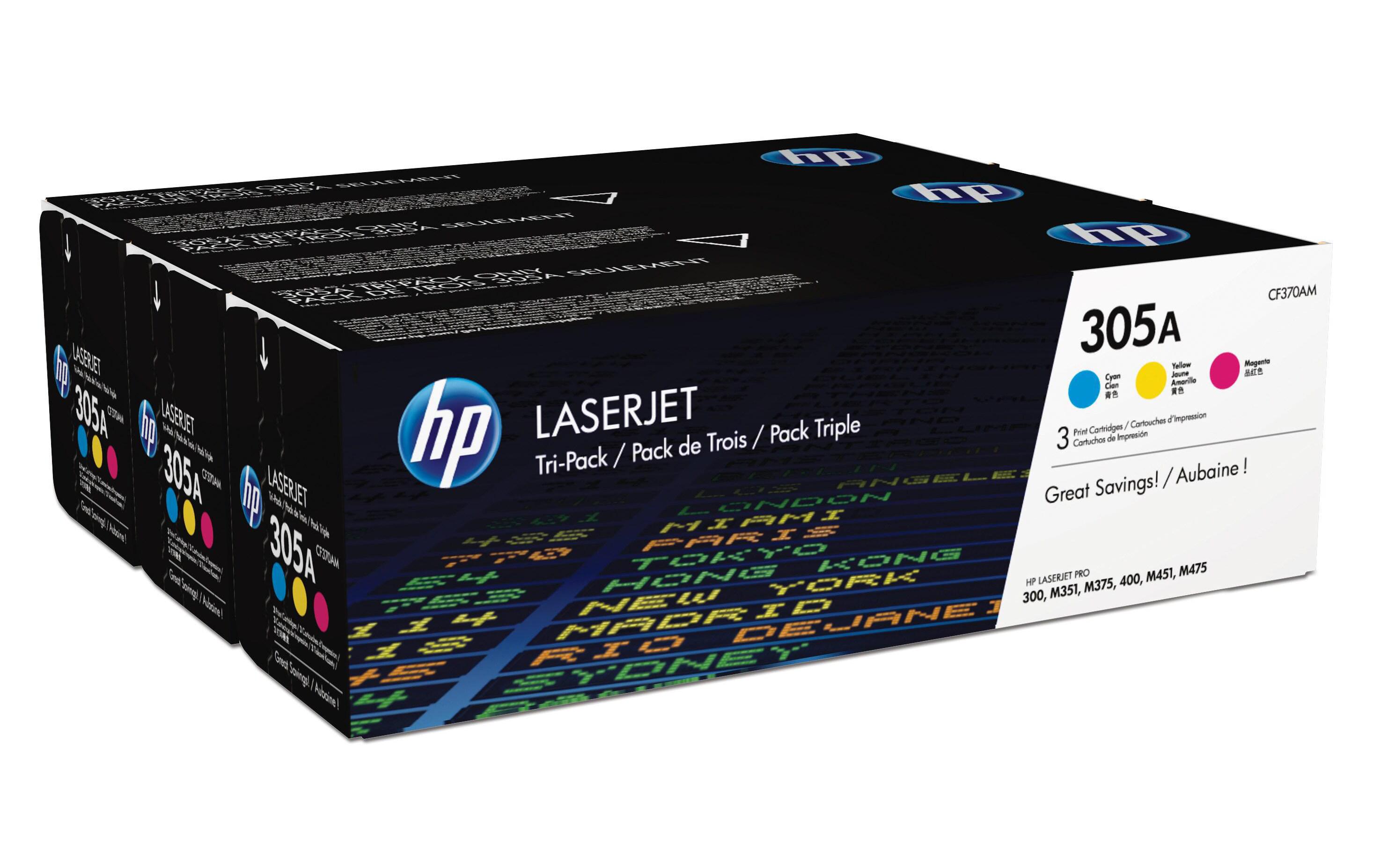 Toner Nr. 305A (CF370AM) Cyan/Magenta/Yellow<br>Tonerkartusche