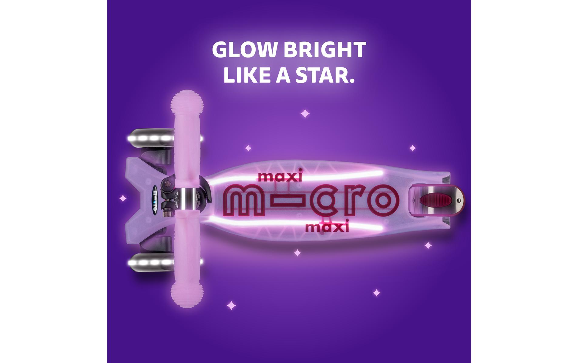 Scooter Maxi Micro Deluxe Glow LED Plus Luminous Purple<br>Scooter für Kinder