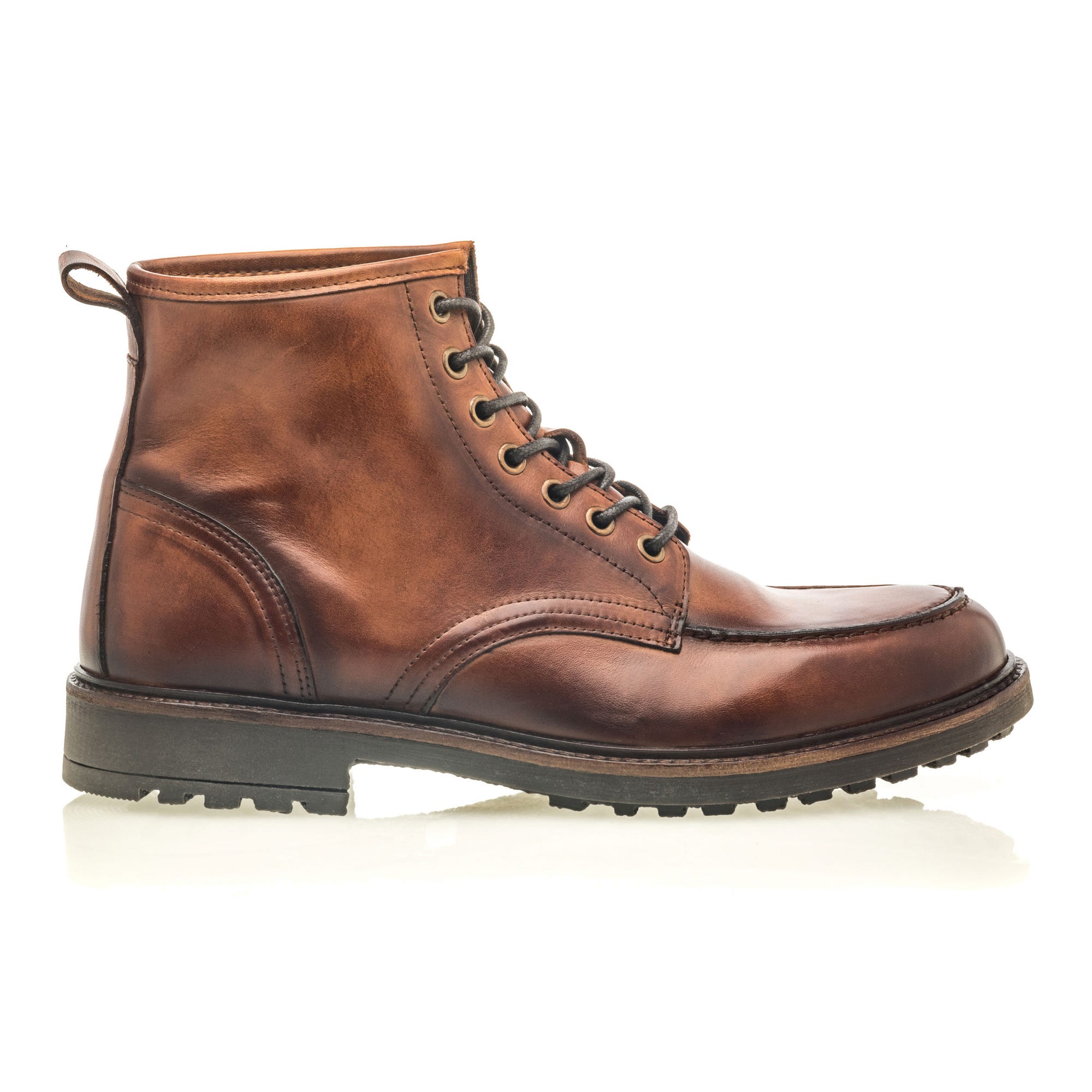 Bottines Homme en cuir cognac