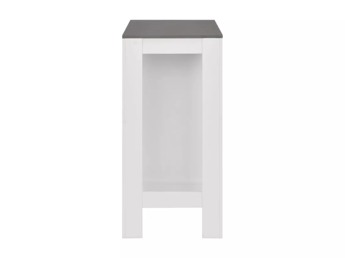 Table de bar avec étagère Blanc 110x50x103 cm