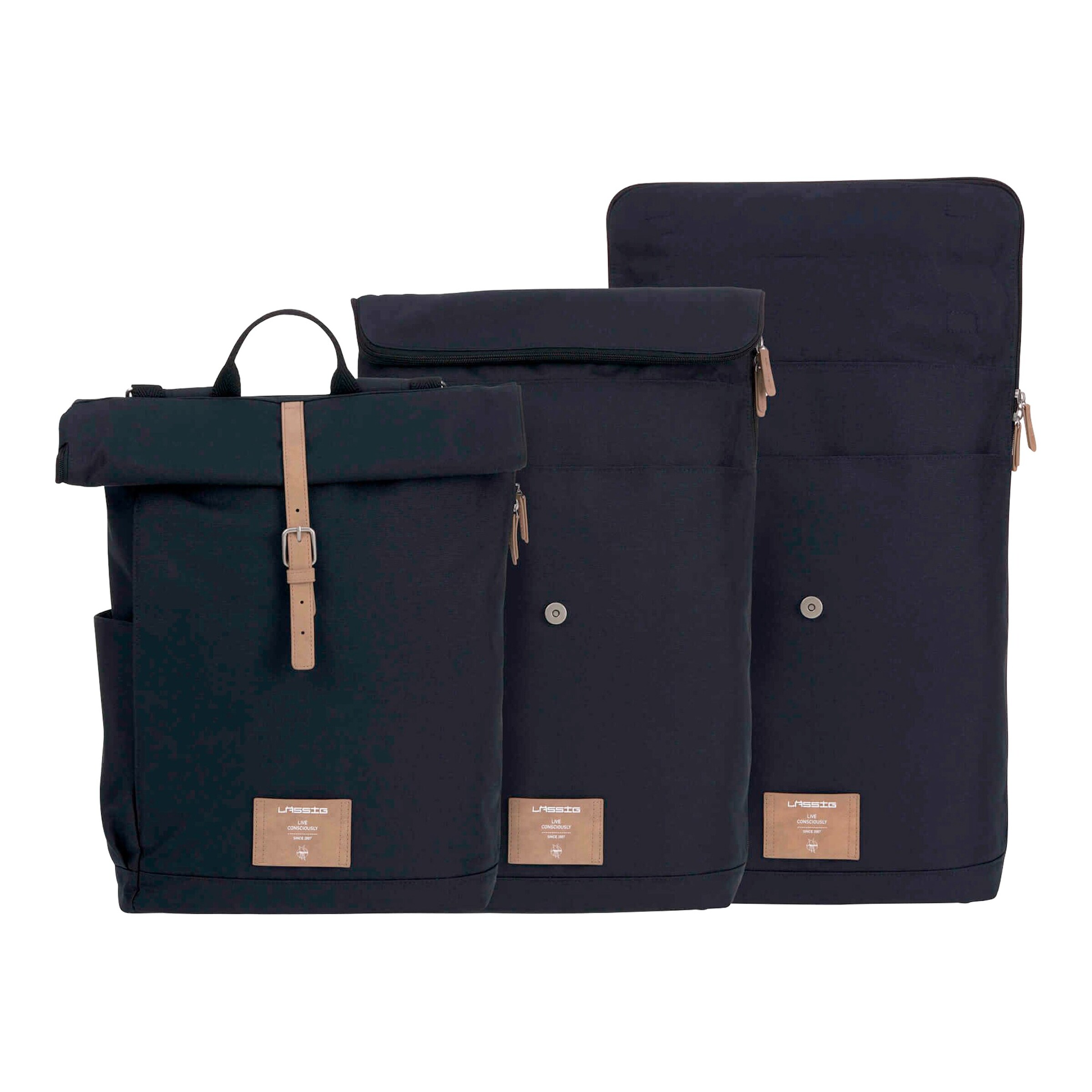 Lässig Wickelrucksack Rolltop aus recyceltem Polyester night blue