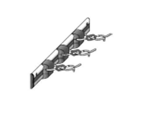 Alfer gereedschapshouderrail met 3 houders, 500 mm, zilver-zwart-rood