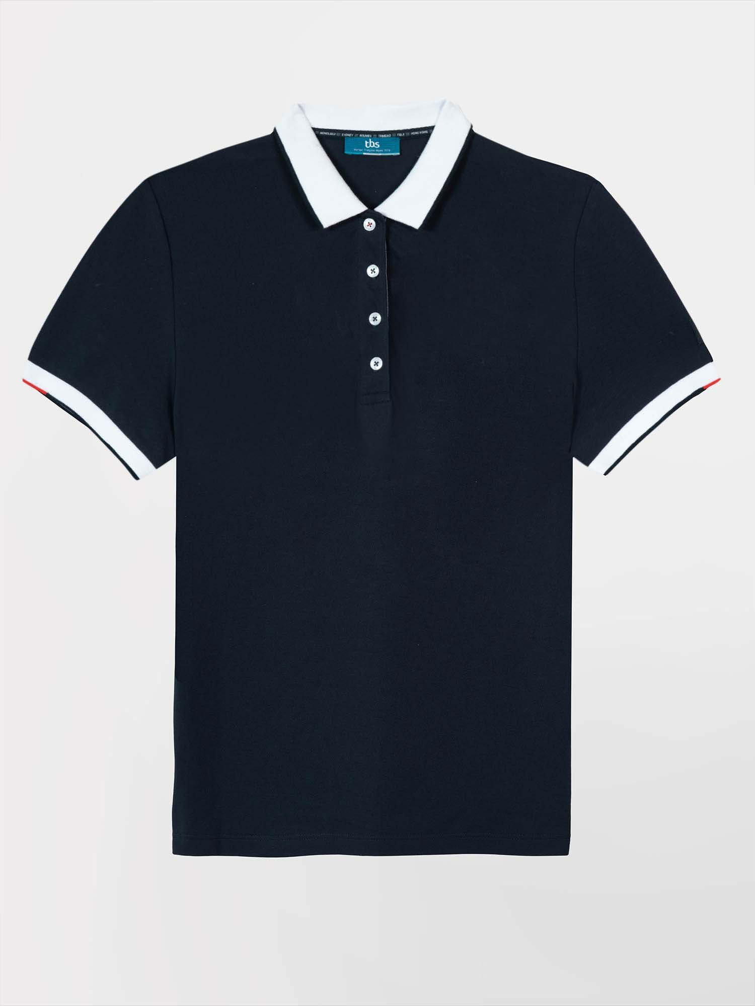 Polo Femme Coton Stretch Marine