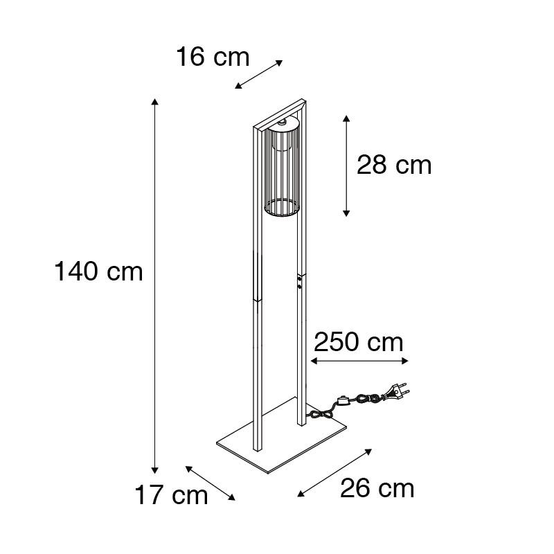 Moderne vloerlamp zwart - Balenco Wazo