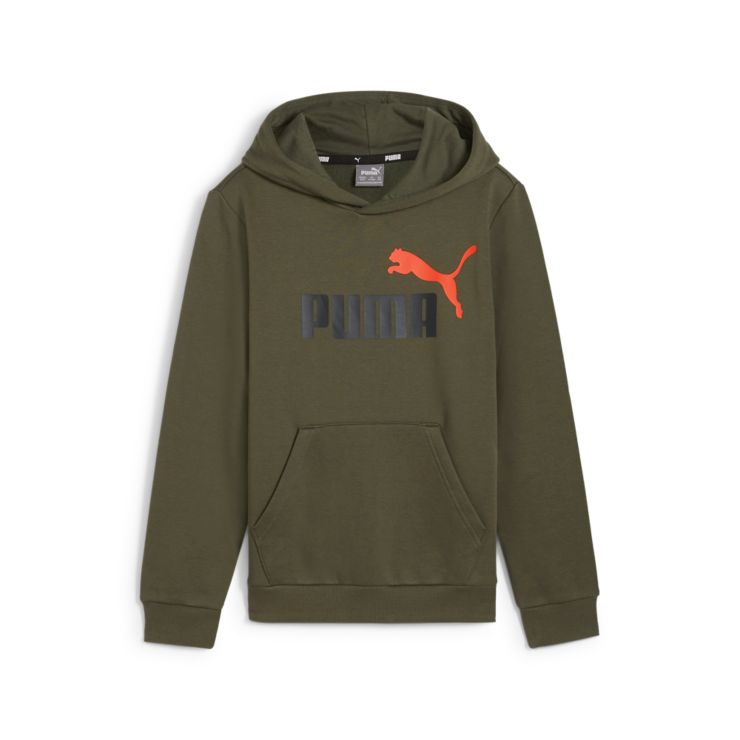 PumaEssentials+ Two-Tone Big Logo Hoodie - oliv