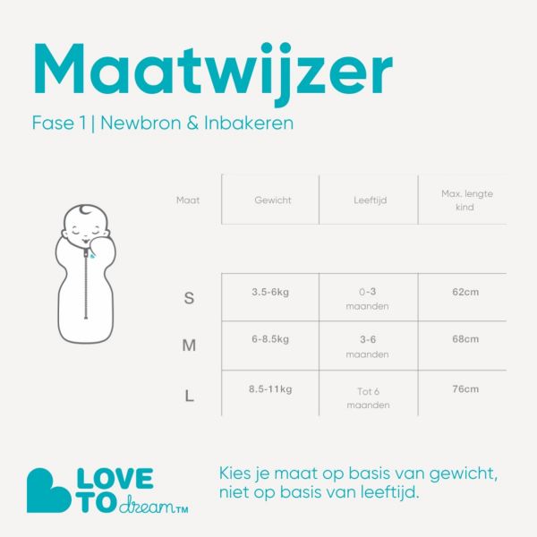 Love To Dream Inbakerslaapzak - Fase 1 - 3-6 Mnd - Dreamer White
