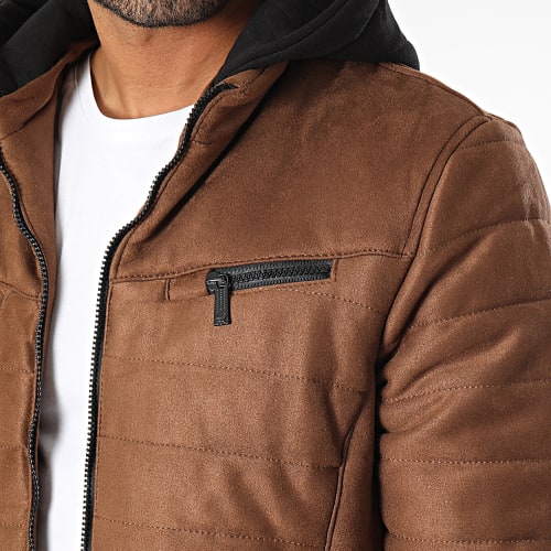 Veste Capuche Zippée Marron