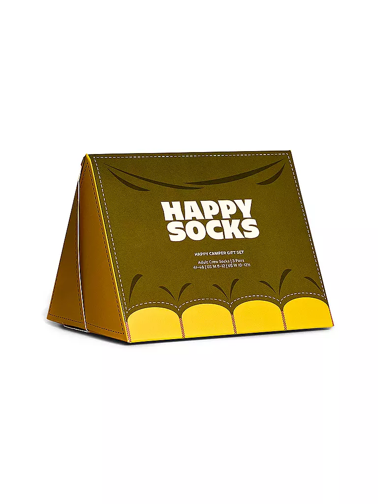 HAPPY SOCKS Damen Socken 36-40 HAPPY CAMPER 3-er Pkg dark green grün