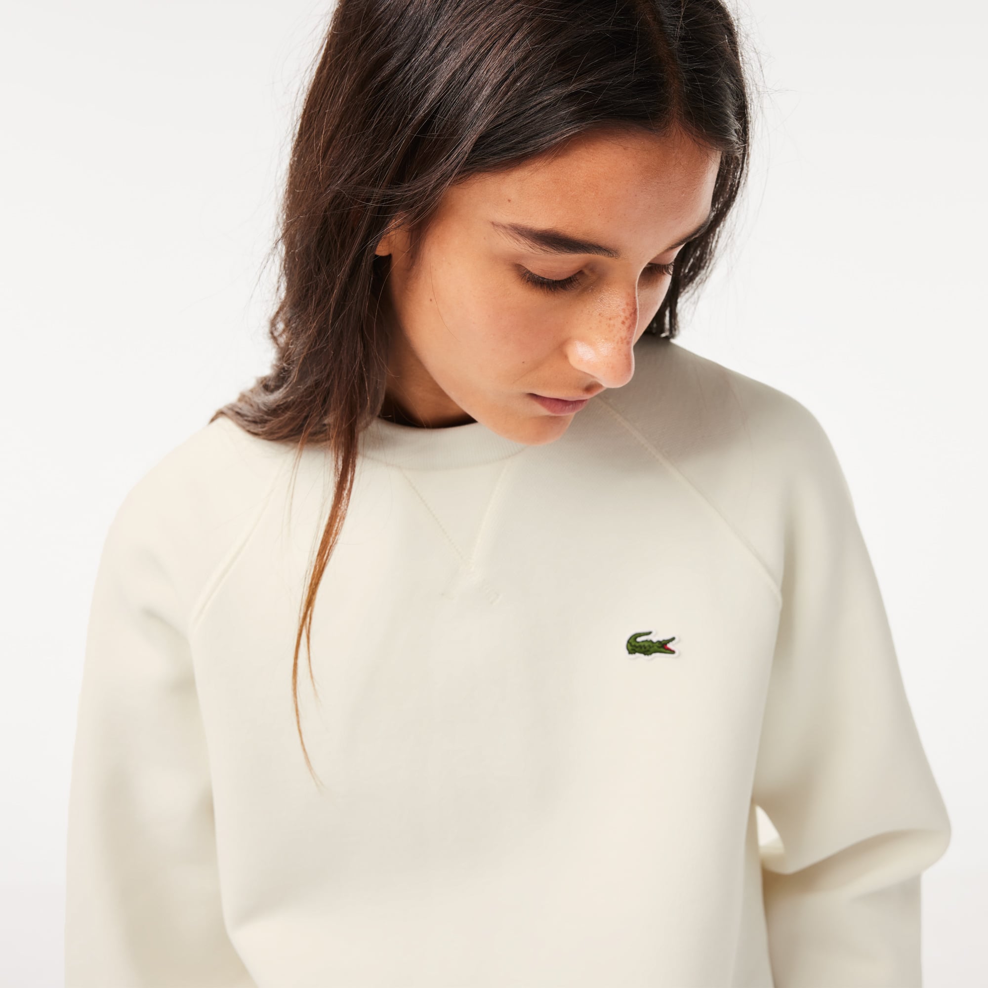 Sweatshirt Jogger à col rond double face piqué Sweatshirts - Blanc - Lacoste - Femme