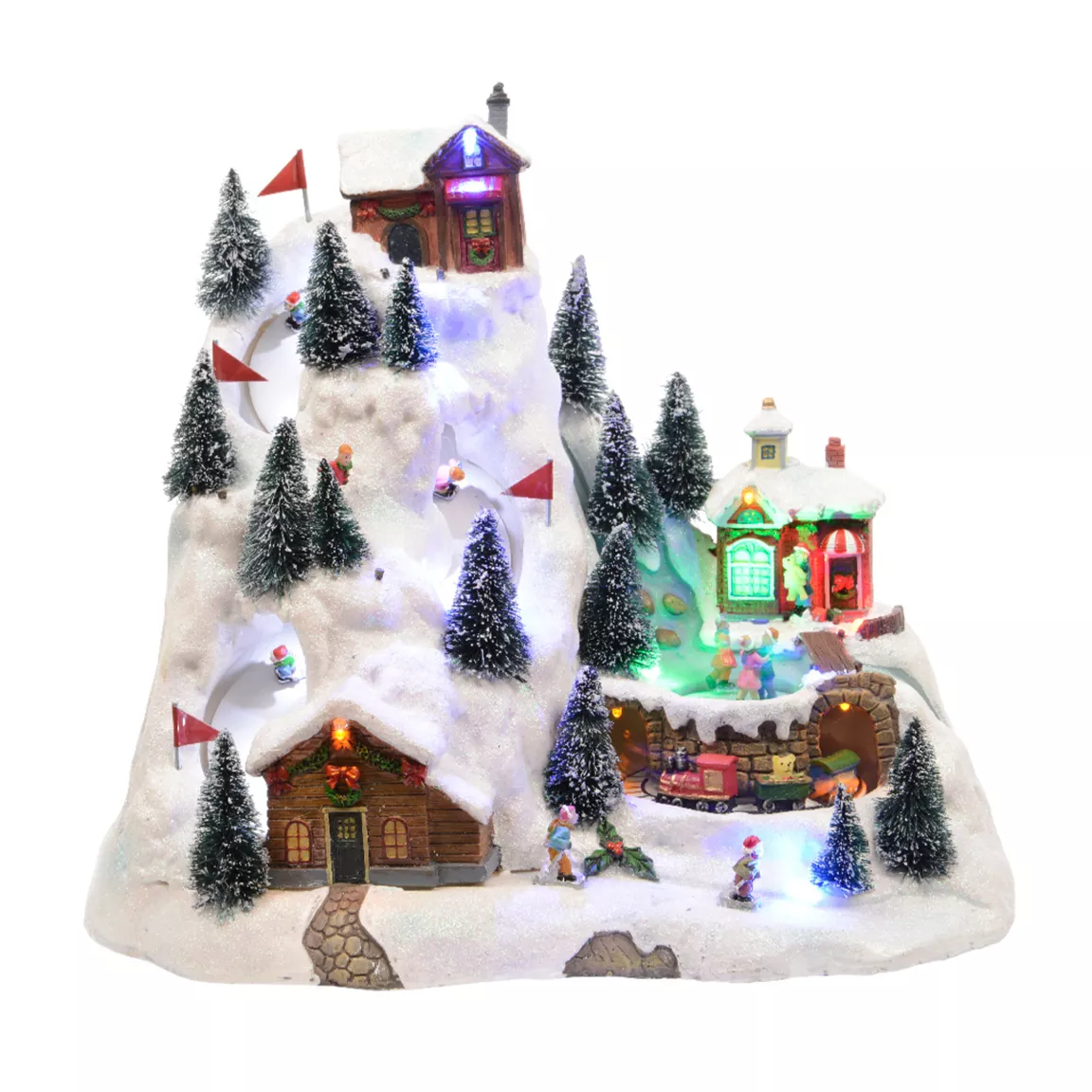 Village de Noël lumineux et musical Station de ski animée