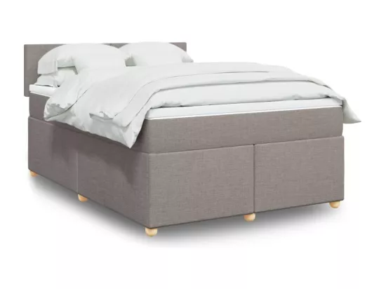 Sommier à lattes de lit avec matelas Taupe 140x190 cm Tissu