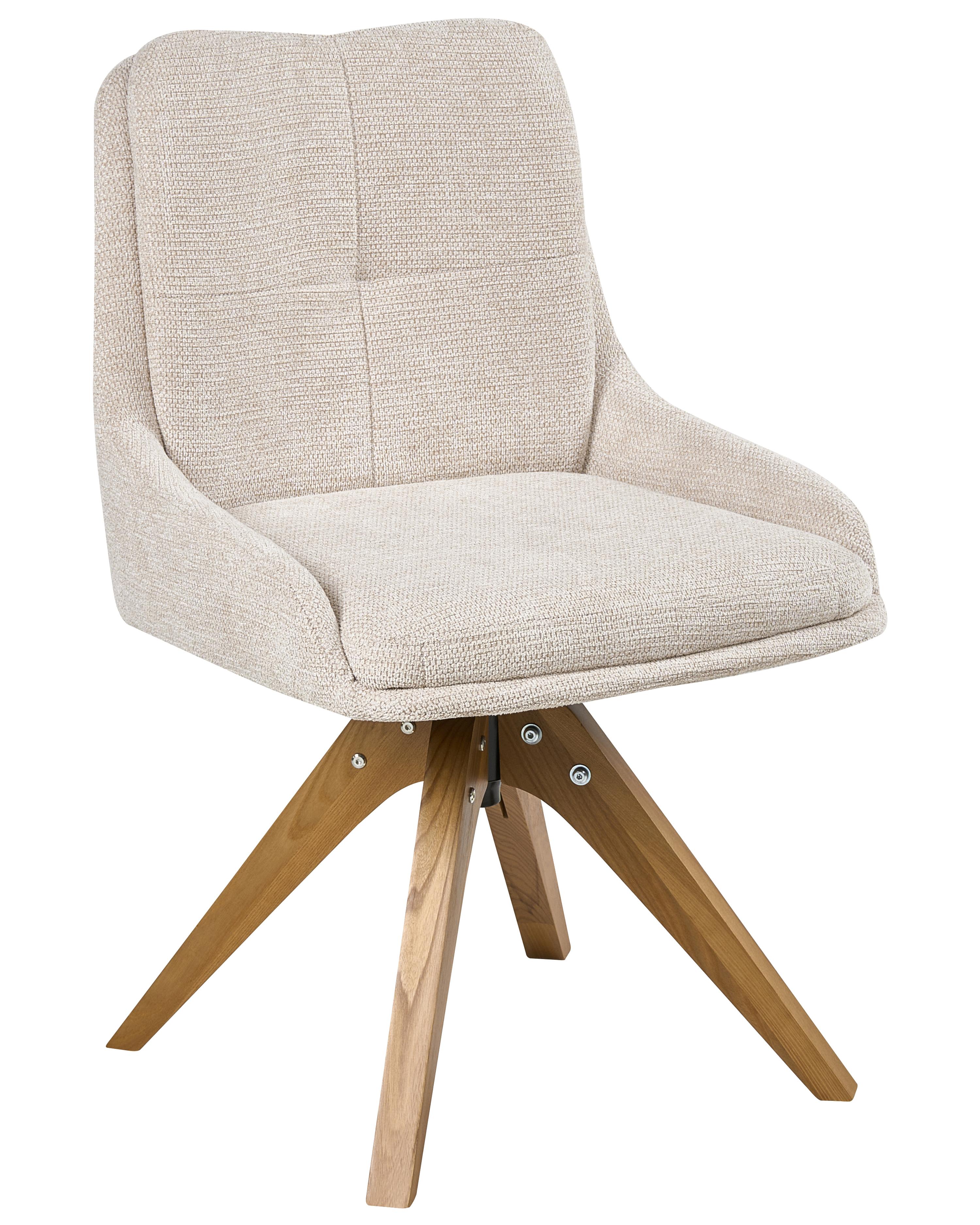 Set van 2 eetkamerstoelen draaibaar DORRIS Stof Lichtbeige