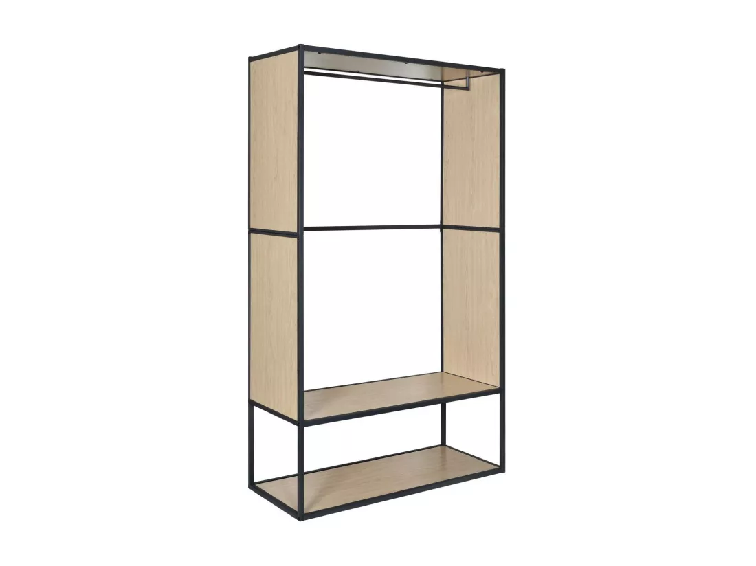 Portant vêtements réversible bois et métal L110x H184,5 cm - OSLO