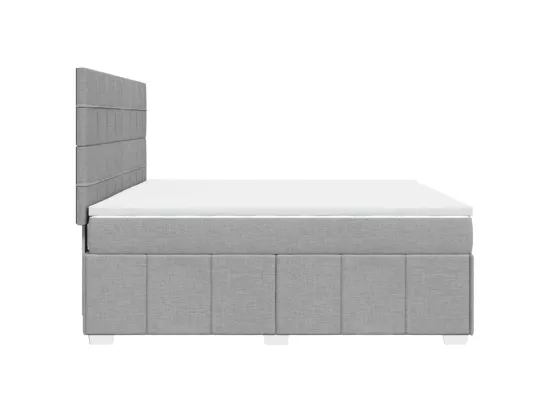 Sommier à lattes de lit avec matelas Gris clair 180x200cm Tissu