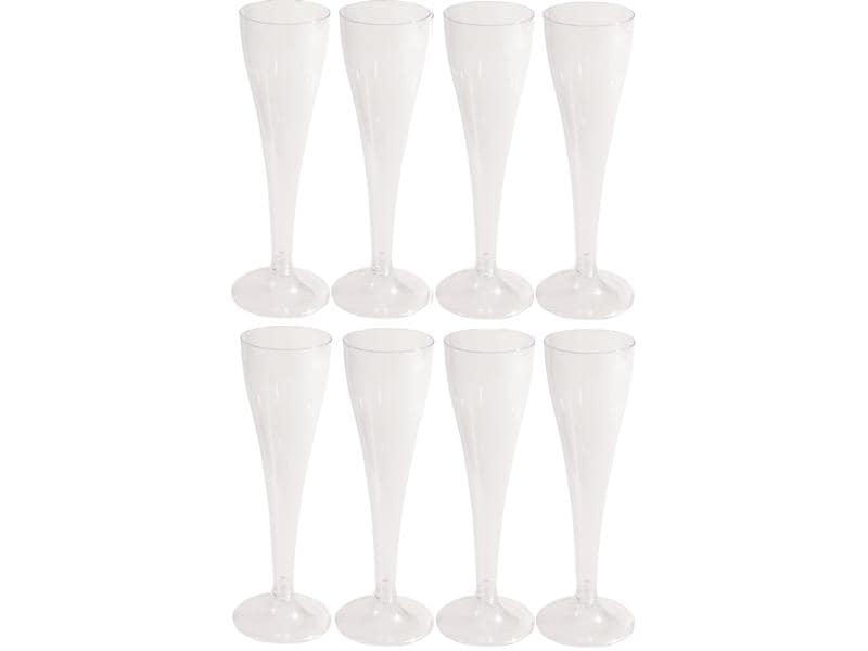 Weita Einweg-Sektglas mit Stiel 8 Stück Stiel-Gläser für Sekt