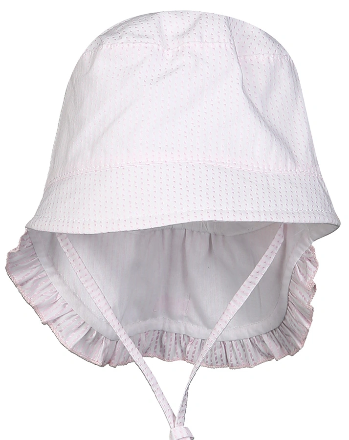 Sommerhut KLEINE DREIECKE mit Nackenschutz in weiß