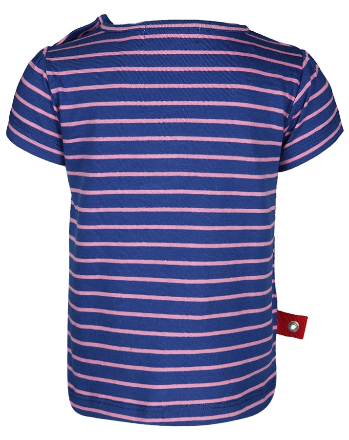 T-Shirt HAPPY gestreift in blau/pink
