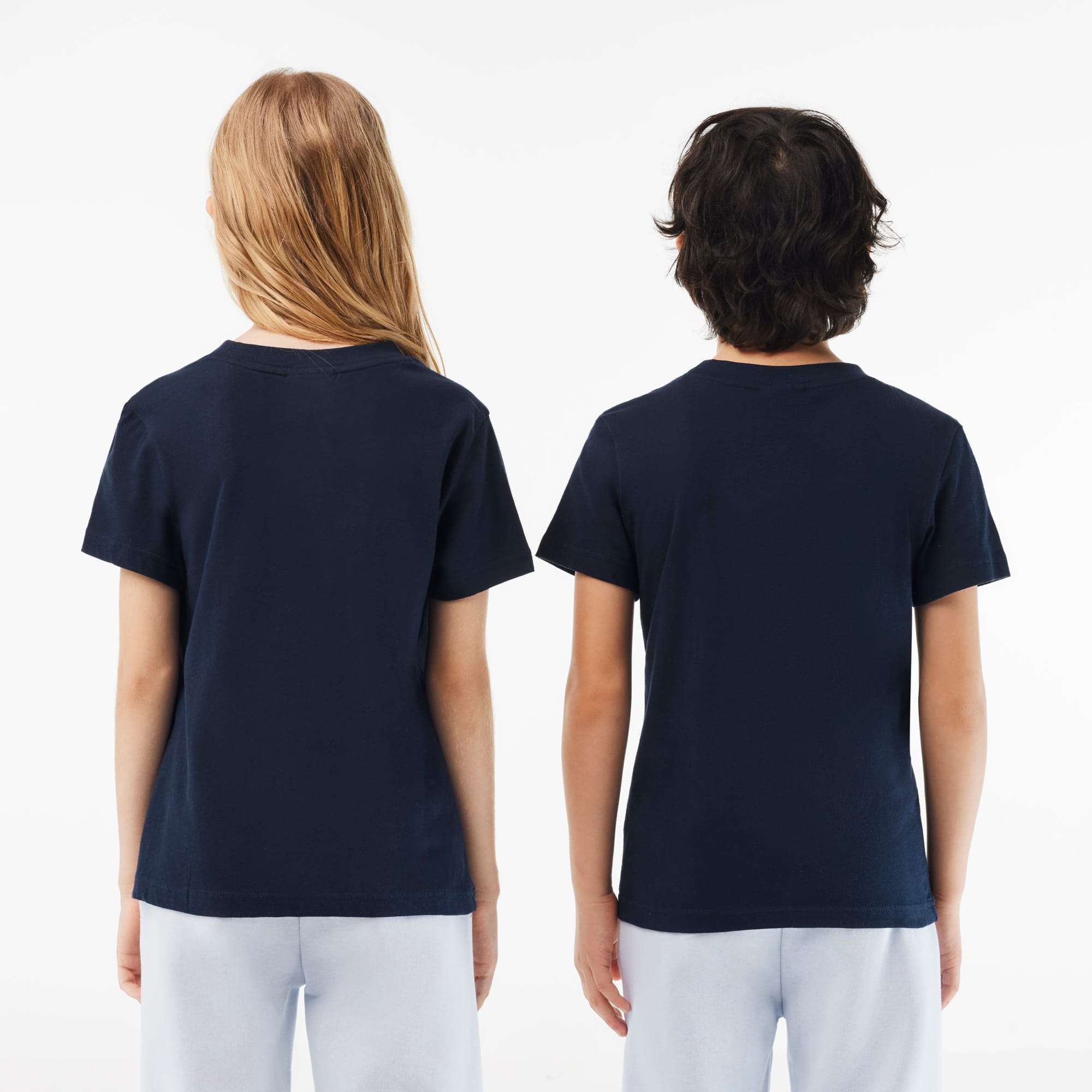 T-shirt uni en jersey de coton T-Shirts & Chemises - Bleu - Lacoste - Enfant