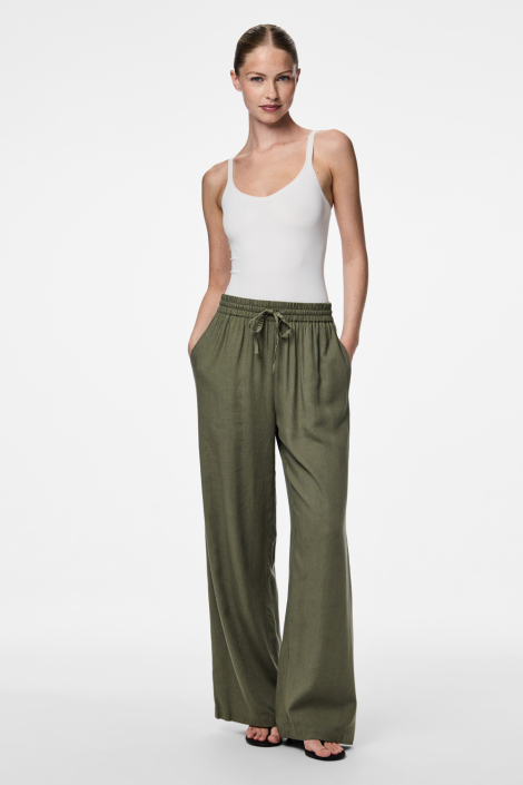 Pieces groene dames broek