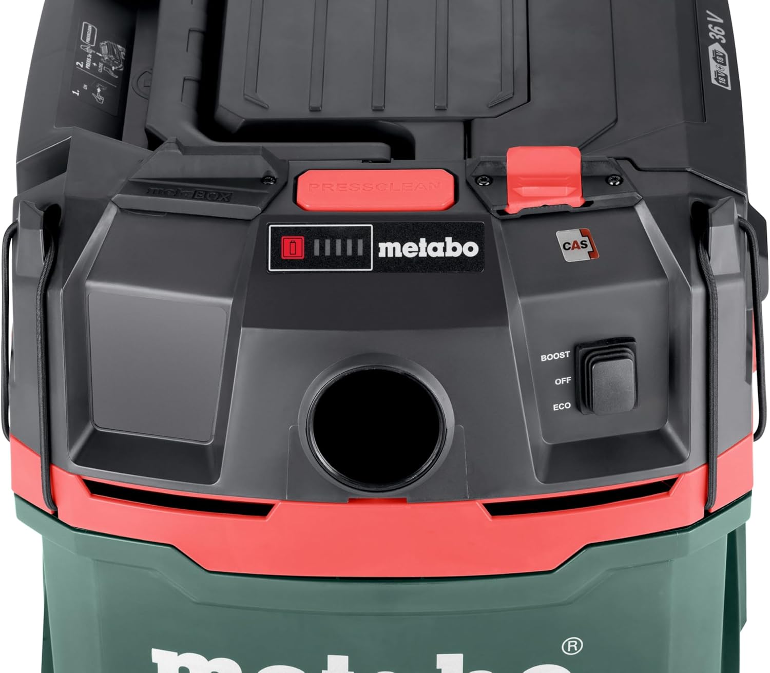 metabo Akku-Sauger AS 36-18 L 20 PC - 18 V, 20L Behälter - Staubklasse L, Nass- und Trockensauger, Boost-Modus, Quick-System, Antistatik - Für Gewerbe und Haushalt