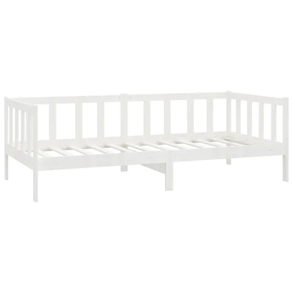 vidaXL - Bedbank - Wit - Massief grenenhout - 90x200 cm
