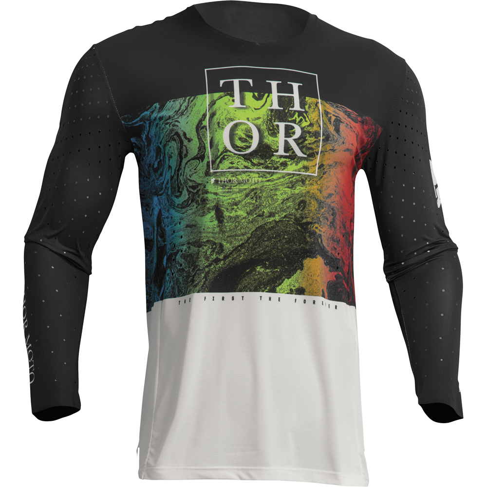 Thor Motocross - Maillot Prime Melter Noir / Multicolore / Blanc