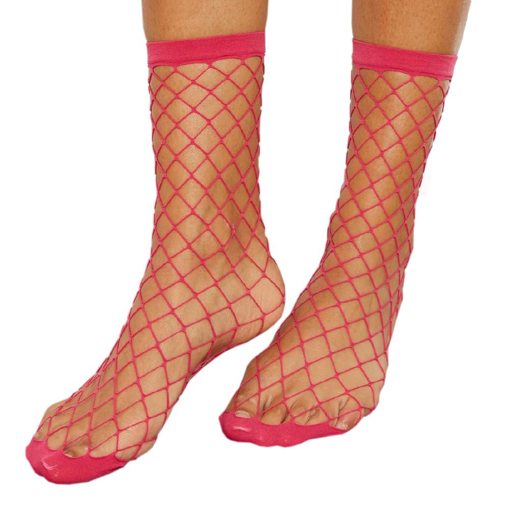 Pieces Chaussettes résille Rose Femme Pieces Fishnet