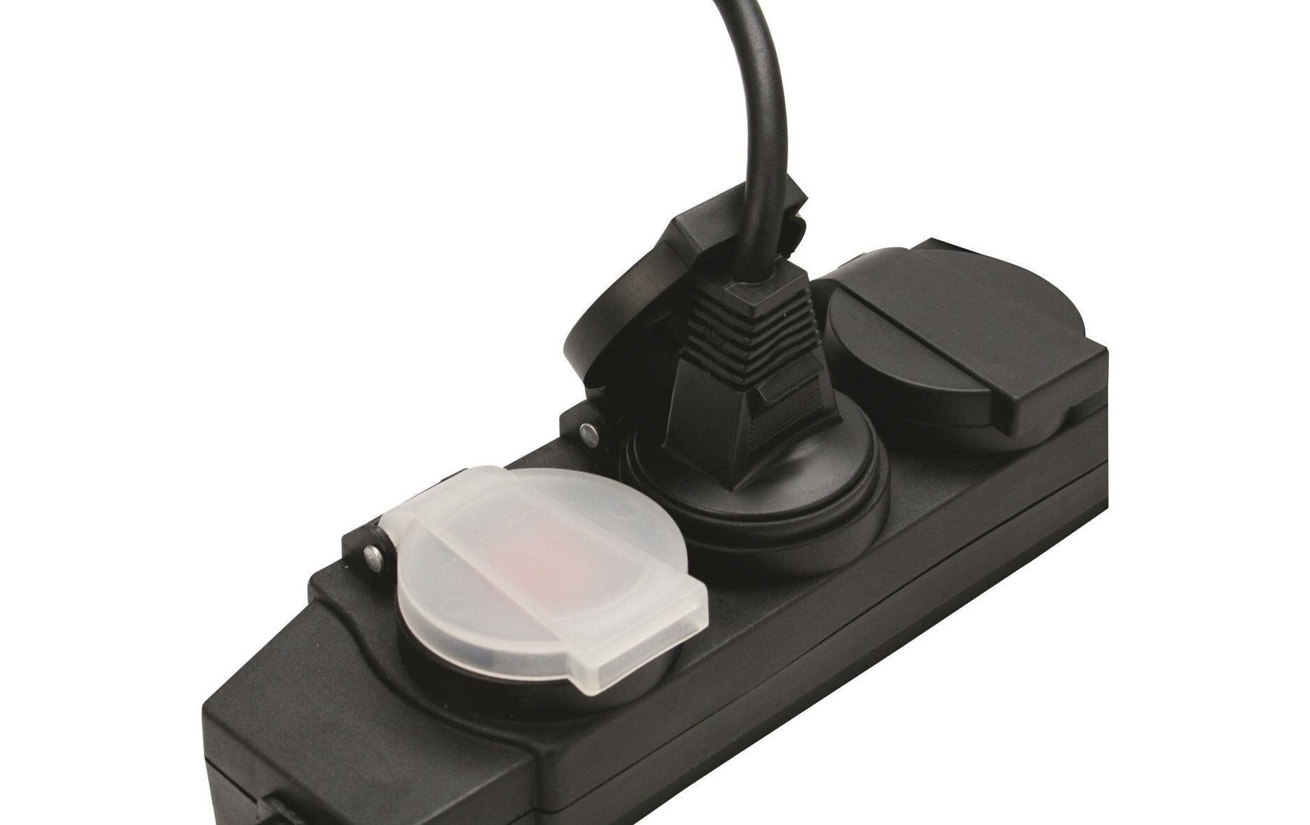 Steckdosenleiste STEBA DRY 5x T13 IP21 mit SchalterSteckdosenleiste, Schwarz