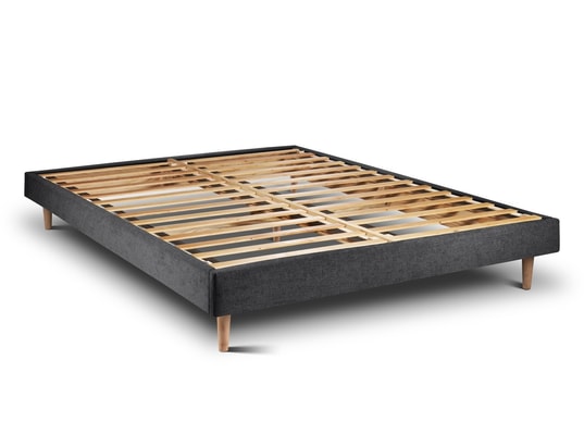 SOMMEIL DE PLOMB - Sommier 180 x 200 Sommier kit tissu noir 180x200 h29cm