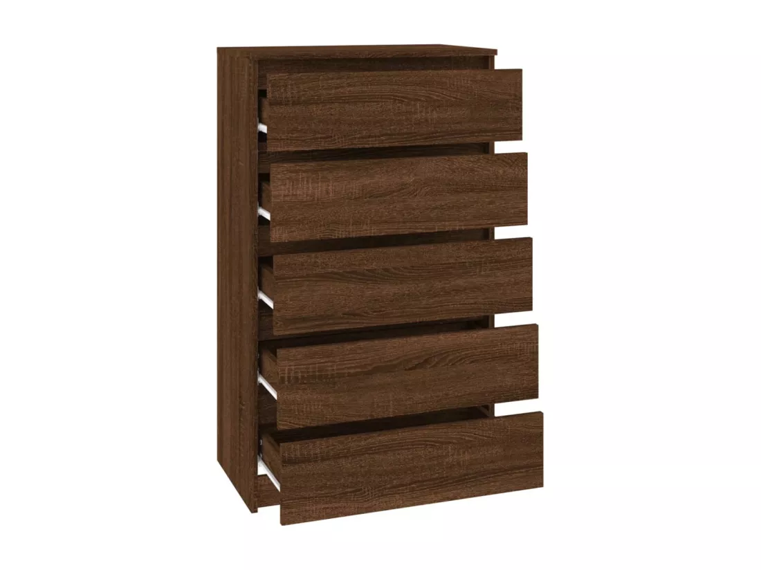 Commode Chêne marron 60x36x103 Bois d'ingénierie