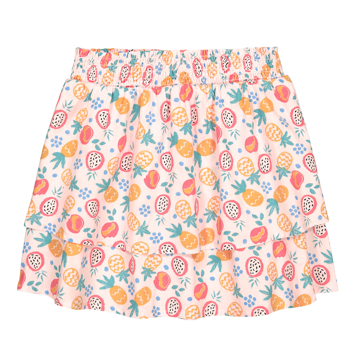 COLEÇÕES LA REDOUTE<br>Rok met volant, estampa de frutas