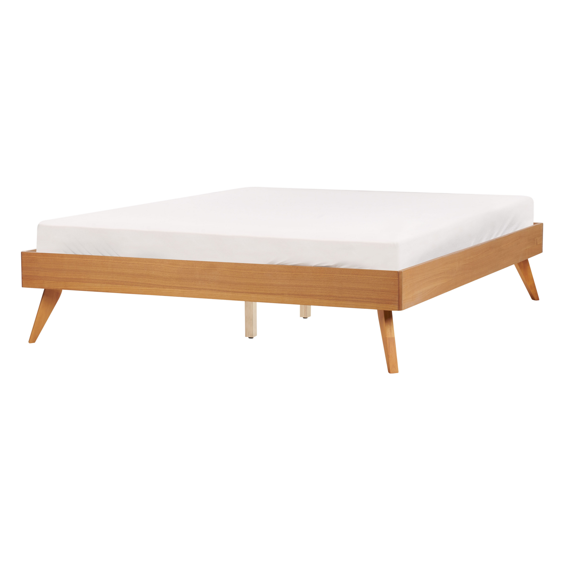 Beliani - BERRIC  - Tweepersoonsbed - Lichthout - 140 x 200 cm - MDF