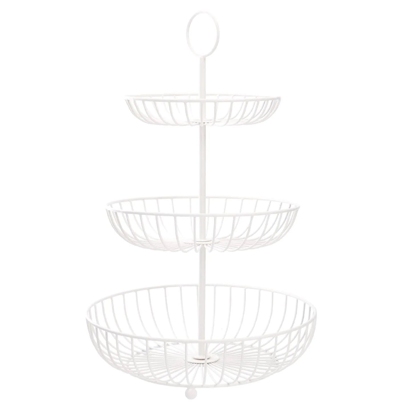Etagere 3 Körbe, weiß, 47 cm