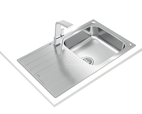 TEKA UNIVERSE spoelbak 860 x 500 mm roestvrij staal 115110022 1 bak, bak rechts, met afdruiprek