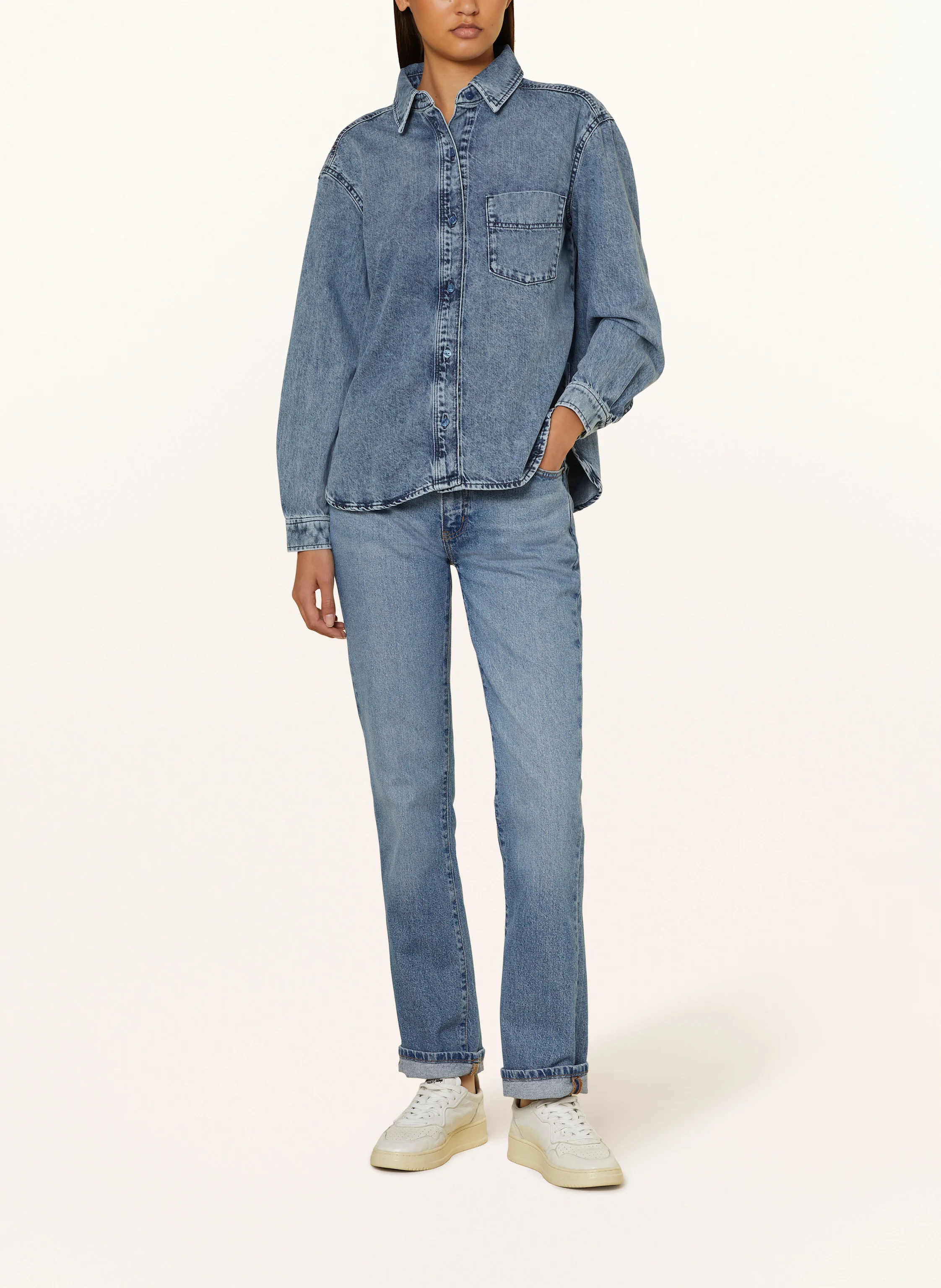 Marc O'Polo DENIM Hemdbluse in Jeansoptik