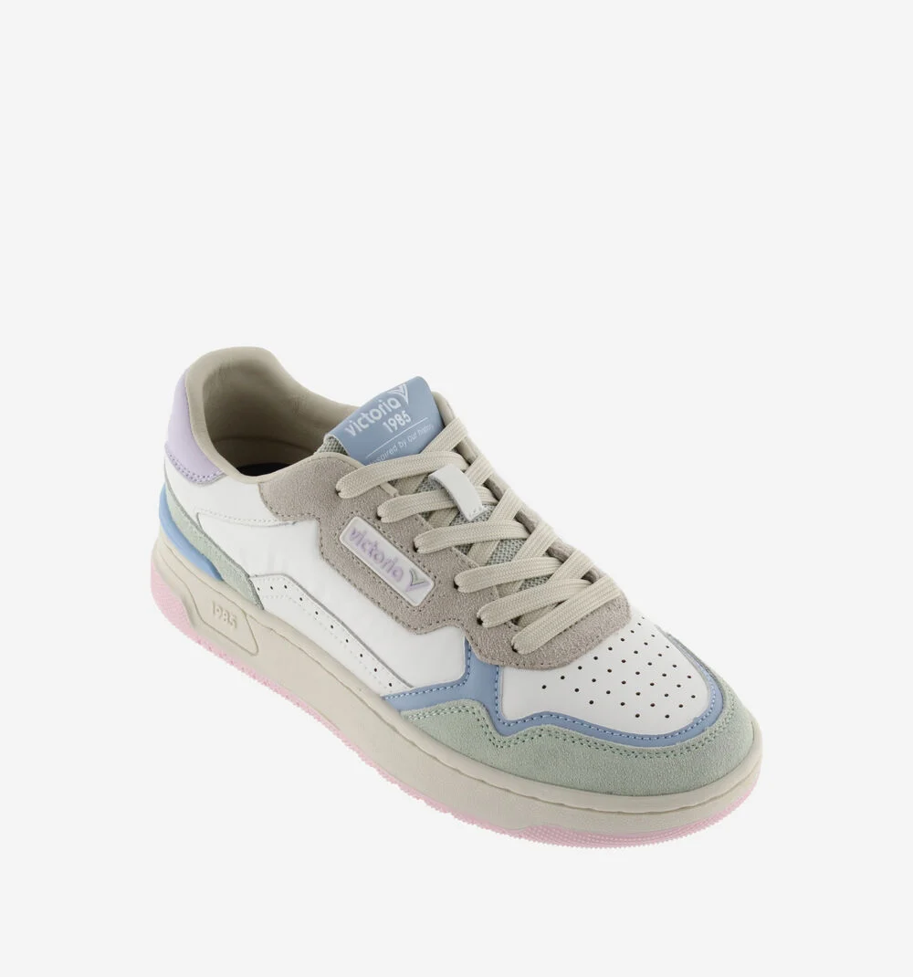 C80 - CASUAL PATCH COLORS Baskets rétro unisexes multicolores LILA