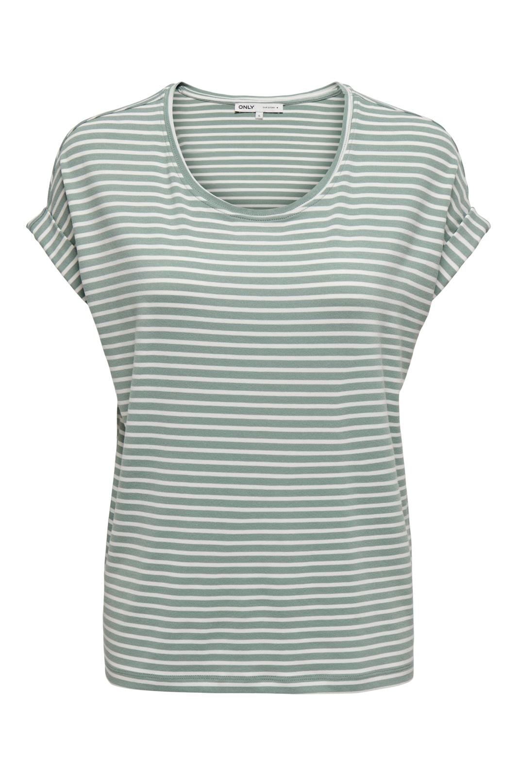 Only Onlmoster Stripe S/S O-Neck Top 3562253 jadeite cloud dancer