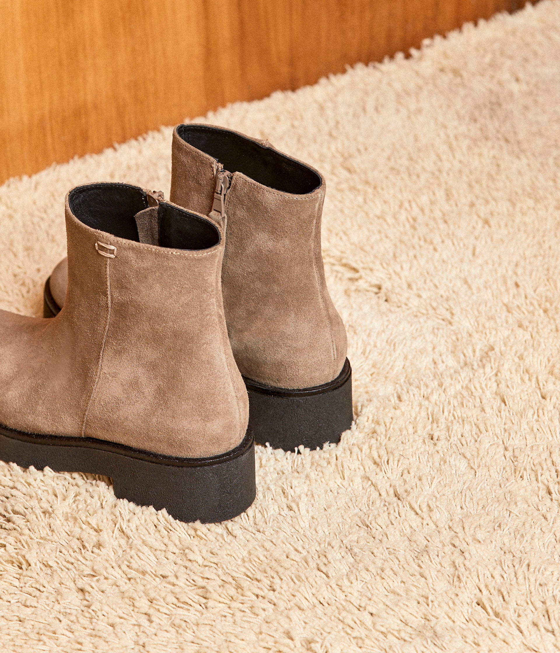 Boots cuir velours Isaure