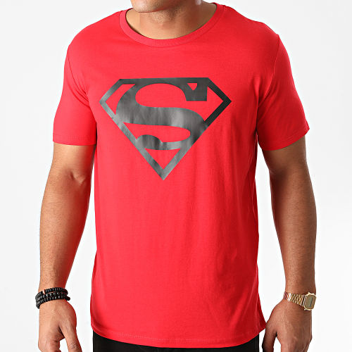 Tee Shirt Superman Logo Rouge Noir