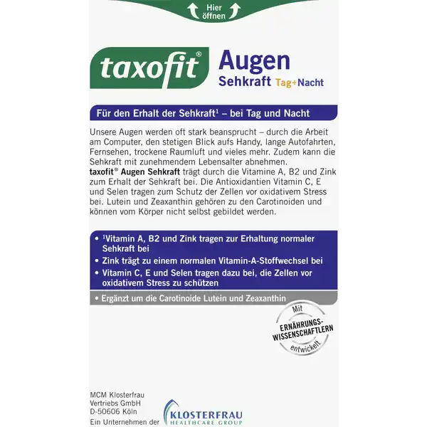 Augen Sehkraft Tag+Nacht Kapseln