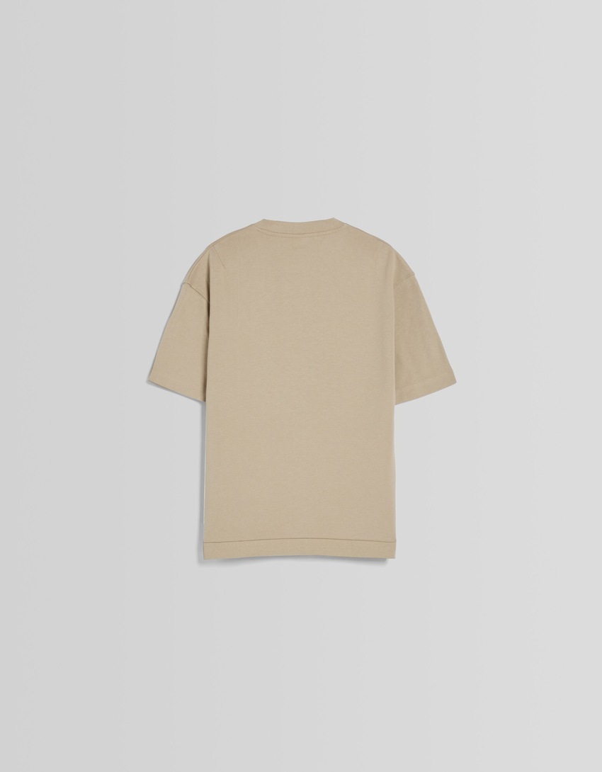 Camiseta de malha interlock de manga curta