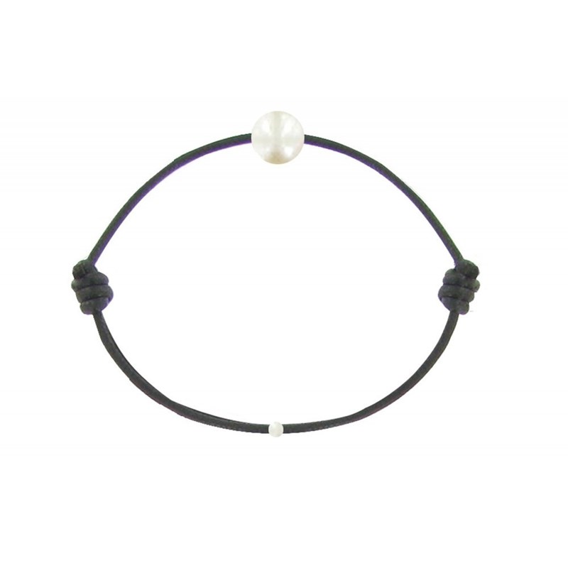 Set Collier et Bracelet Lien La Perle Blanche des Poulettes - Classics - Noir