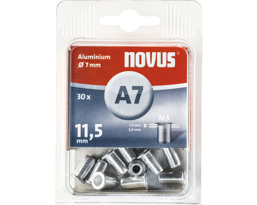 Novus blindklinkmoer M5 Ø 7x11,5 mm blindklinkmoer aluminium 30 stuks