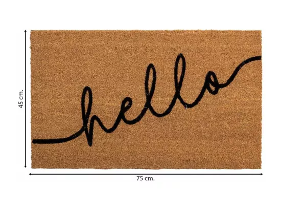 Tapis d'entrée en fibre marron 45x75