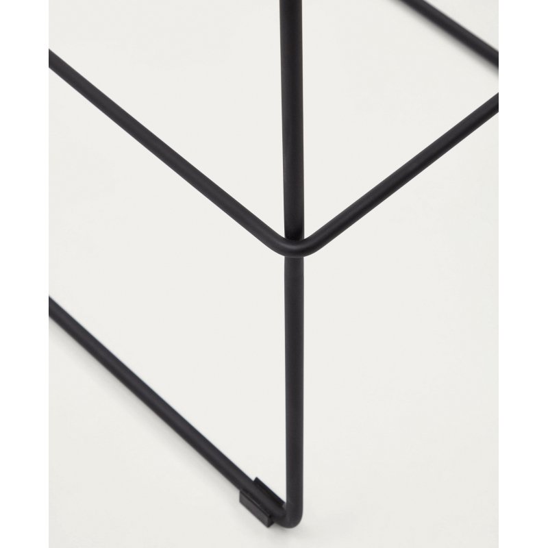 Tabouret Zahara pieds en acier finition noire H 65 cm